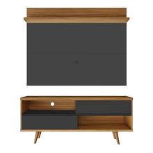 Bancada Com Painel Para Tv De Até 50" Notável Preto / Freijó