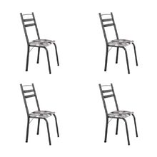 Conjunto Com 4 Cadeiras Tubular Itália Artefamol Dark