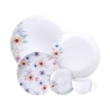 Aparelho De Jantar Tramontina Floratta Em Porcelana Decorada 20 Peças