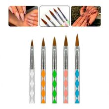 Kits C/ 5 Pincel Cinza Unha Porcelana