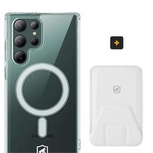 Kit Magsafe - Capa Case Capinha E Carteira Com Kickstand Para Samsung Galaxy S22 Ultra - Gshield