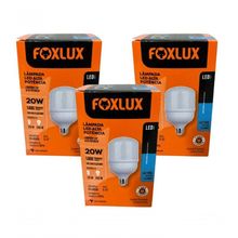 Lampada Led Bulbo 20w 6500 K Foxlux Bivolt Kit 03 Und