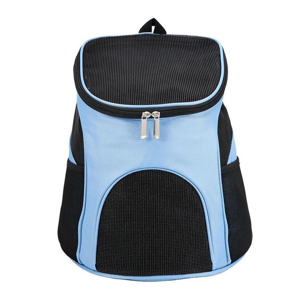 Encontraproduto.com.br - Mochila Passeio Caes Gatos Bolsa Transporte Pet Dog Bag Viagem Canguru Cachorros Petshop Azul