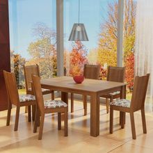 Conjunto Sala de Jantar Analu Mesa c/ 6 Cadeiras Madesa