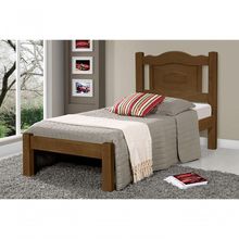 Cama de Solteiro Paris de Madeira Maciça Tauari Imbuia