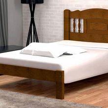 Cama Queen Size Atenas de Madeira Maciça Angelim Imbuia