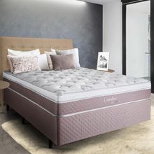 Cama Box Casal Herval Coimbra 138x188x64cm Molas Marrom