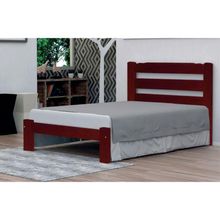 Cama de Casal Londres de Madeira Angelim Mogno