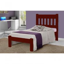 Cama de Solteiro Imperial de Madeira Maciça Tauari Mogno