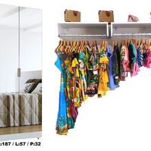 Sapateira com Espelho Linda + 2 Araras de 60cm