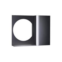 Espelho Redondo para Banheiro com Armário Preto com Barra