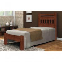 Cama de Solteiro Mônaco de Madeira Angelim Castanho