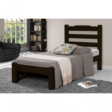 Cama de Solteiro Veneza de Madeira Maciça Tauari