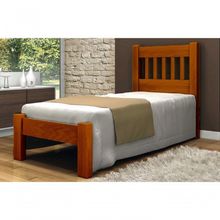 Cama de Solteiro Lisboa de Madeira Angelim Mel