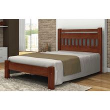 Cama de Casal Mônaco de Madeira Angelim Castanho