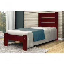 Cama de Solteiro Berlim de Madeira Angelim Mogno