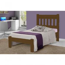 Cama de Solteiro Imperial de Madeira Maciça Tauari Imbuia