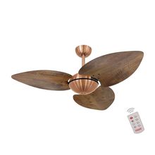 Ventilador De Teto Cobre 3 Pás Rádica Imbuia 220V
