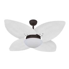 Ventilador De Teto Dormamu Marrom Texturizado 4 Pés Palmae Branco 220V