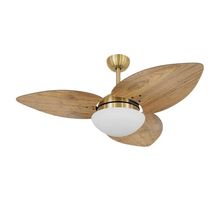 Ventilador De Teto Dormamu Dourado 3 Pás Rádica Freijó 110V