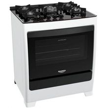 Fogão De Piso 5 Bocas Supreme Glass Mesa De Vidro Dako Branco Bivolt