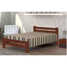 Cama de Casal Itália de Madeira Angelim Castanho