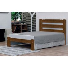 Cama de Casal Londres de Madeira Angelim Imbuia