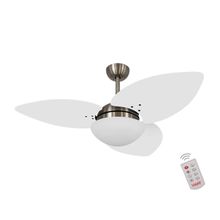 Ventilador De Teto Dormamu Bronze 3 Pás Branco 110V Com Controle