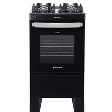 Fogão 4 Bocas Atlas Agile UP Glass Com Mesa De Vidro E Acendimento Automatico Preto Bivolt