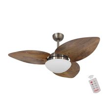 Ventilador De Teto Dormamu Bronze 3 Pás Rádica Imbuia 220V Com Controle