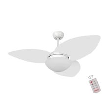 Ventilador De Teto Dormamu Branco Fosco 3 Pás Branco 110V Com Controle