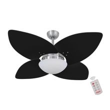 Ventilador De Teto Dormamu Escovado 4 Pás Preto 220V Com Controle