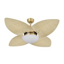 Ventilador De Teto Dormamu Dourado 4 Pás Palmae Natural 220V