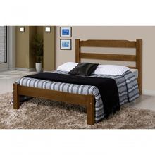 Cama de Casal Veneza de Madeira Maciça Tauari Imbuia