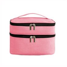 Necessaire Viagem Bolsa Dupla Organizador Maquiagem Lisa Rosa