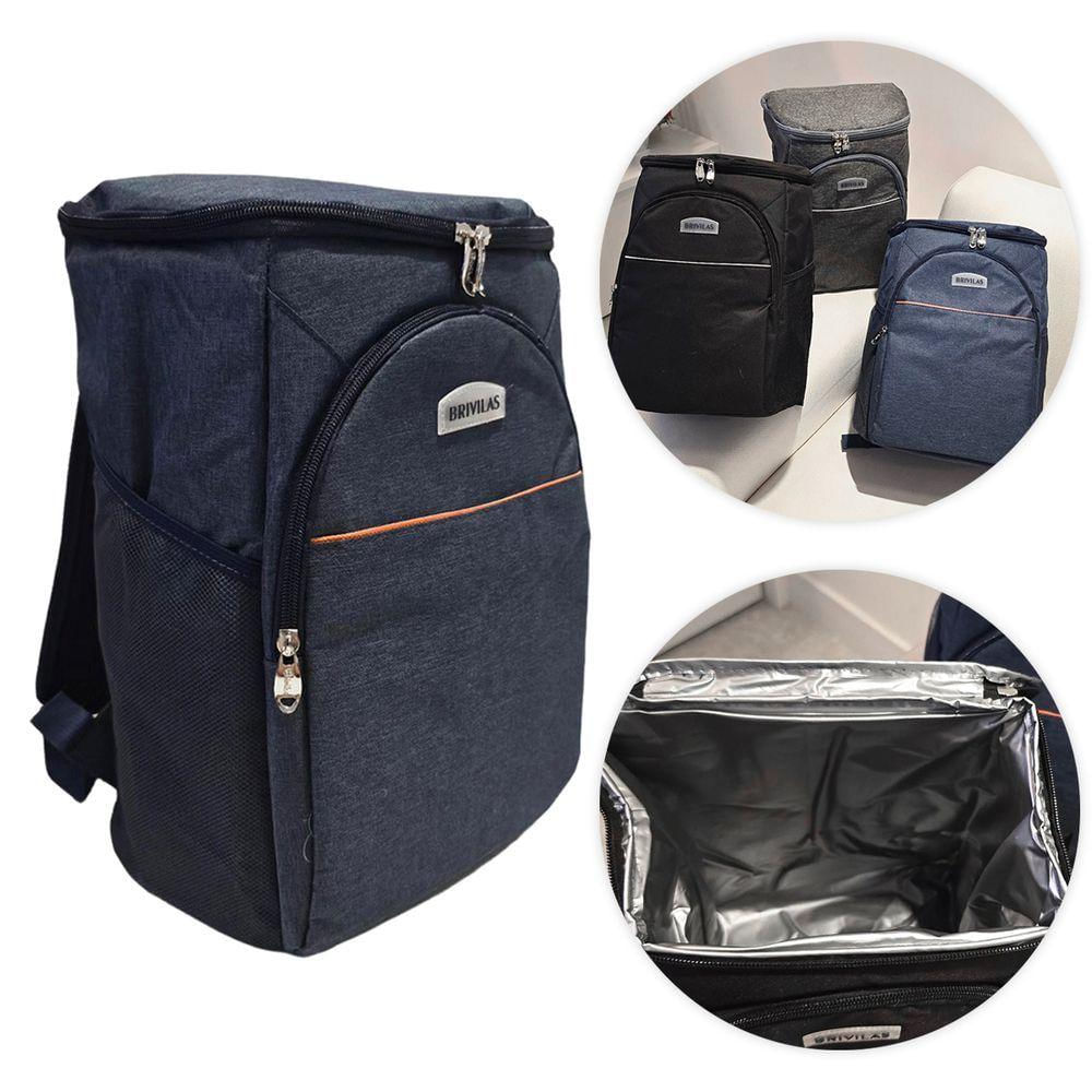 Mochila Bolsa Térmica Cooler Praia Passeio Marmita Cerveja Preto