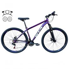 Bicicleta Aro 29 Gta Start Aluminio Mtb 21v Freio A Disco Hidraulico Garfo Suspensão - Roxo Tam.21