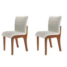 Conjunto Com 2 Cadeiras Para Mesa De Jantar Bella Mobillare Imbuia/linho Coleção