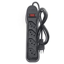 Filtro De Linha Circuit Breaker 4 Tomadas Pp 3x0,75 1m Preto [f018]