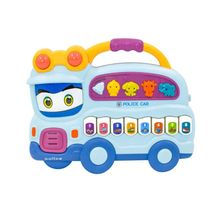 Teclado Piano Musical Bebe Brinquedo Infantil Divertido Som Carros Policia Azul