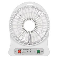 Mini Ventilador Portátil Mesa Usb Com 3 Velocidades Potente Branco
