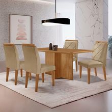 Mesa Olimpia 120 Mdf Canto Copo E Com 4 Cadeiras Melissa Turim 07 Naturalle