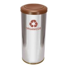 Lixeira Em Aço Inox Com Tampa Meia Esfera Plástica 22l