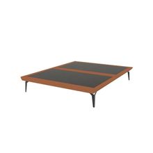 Estrutura Para Cama King Japonesa Tóquio Bipartida Linho Telha