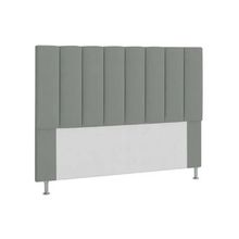 Cabeceira Solteiro Estofada Carla 90cm Em Suede Cinza