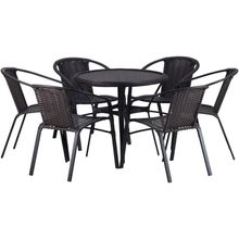 6 Cadeiras E Mesa Floripa Tampo Tramado Alumínio Trama Argila