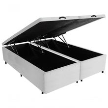 Cama Box Baú Casal Bipartido Suede Branca 138x188