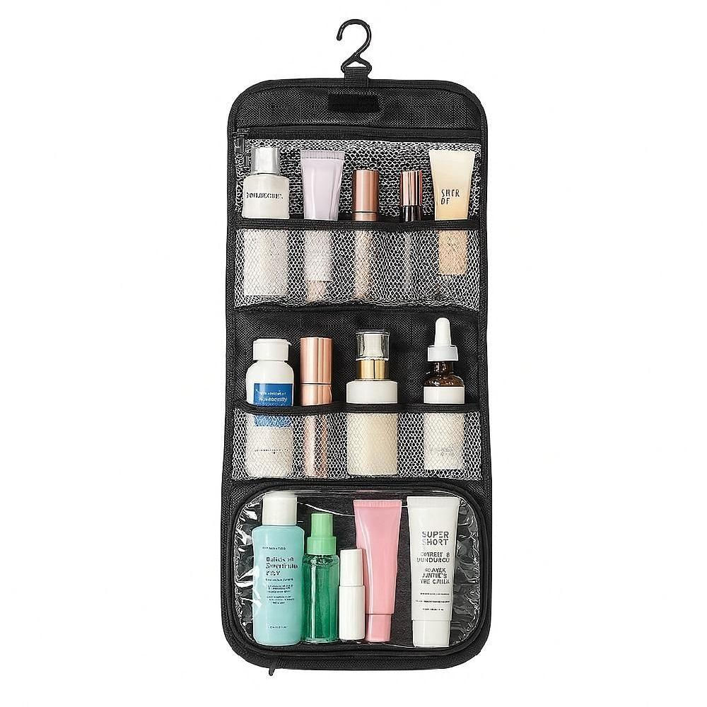 Encontraproduto.com.br - Necessaire Bolsa Organizadora De Higiene Pessoal Com Gancho Para Viagem Mala Academia Unissex Masculino Feminino