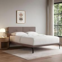 Estrutura Para Cama Japonesa Toquio Queen Com Cabeceira Almofada Linho Marrom