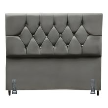 Cabeceira Para Cama Casal 140 Cm Júlia Com Frame Suede Cinza